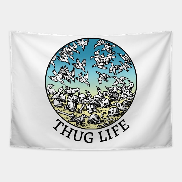 Thug Life ///// Vintage Medieval Illustration Design Tapestry by DankFutura