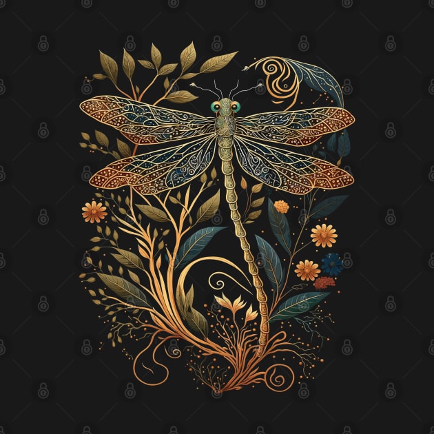 Cottagecore Floral Aesthetic Dragonfly by Apocatnipse Meow