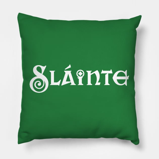 Slainte St Patricks Day Pillow by ellenhenryart