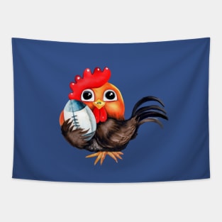 Lucky Rugby French Rooster Tapestry