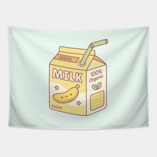 Cute Banana Milk Carton Box Tapestry