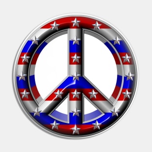 USA peace sign Pin