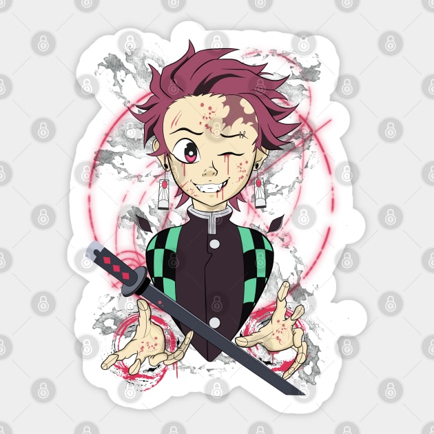 Tanjiro demon slayer kamado slayer - Anime - Sticker