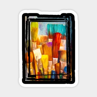 Abstract Paintbrushes Magnet