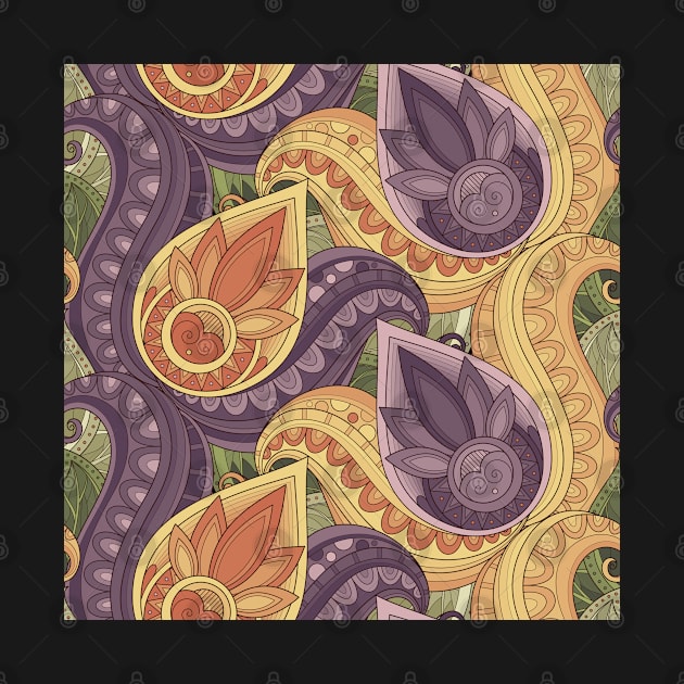 Floral Pattern with Yellow and Violet Flowers by lissantee