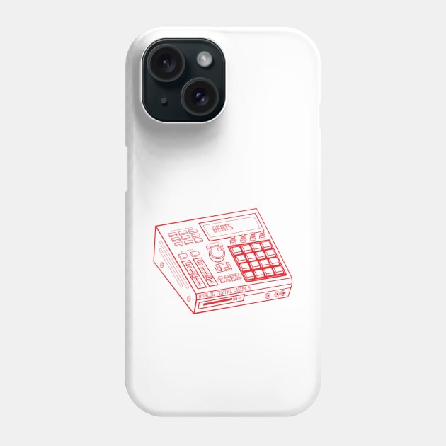 Beat Maker (Red Lines) Analog / Music Phone Case by Analog Digital Visuals