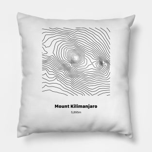 Mount Kilimanjaro Topographic Map Pillow