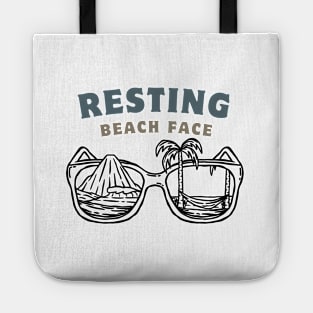 Resting Beach Face - Summer Humor Vacation Mode - Funny Beach Saying | Summer Vacation Tropical Relaxation Tote