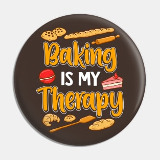 Baking Is My Therapy Baker Bakery Pin