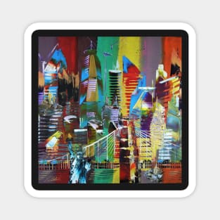 New York City Abstract Painting 853 Magnet