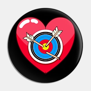 Heart Target and Arrow Pin