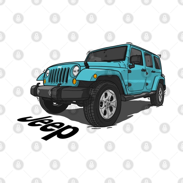 Jeep Wrangler - Ocean Blue by 4x4 Sketch