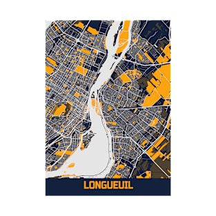 Longueuil - Canada Bluefresh City Map T-Shirt