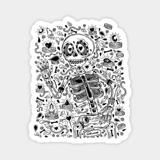 Skeleton Nature Doodle Magnet