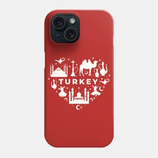 Turkish Icons in a Heart Shape // Turkey Pride Phone Case