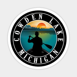Cowden Lake Canoeing Michigan Sunset Magnet