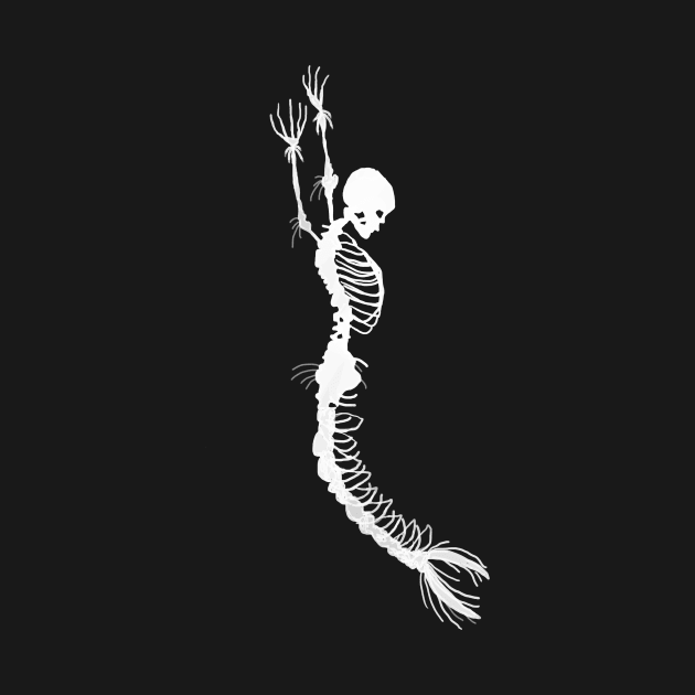 Mermaid Skeleton Shadow by deadlydelicatedesigns