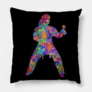 Taekwondo girl watercolor Pillow