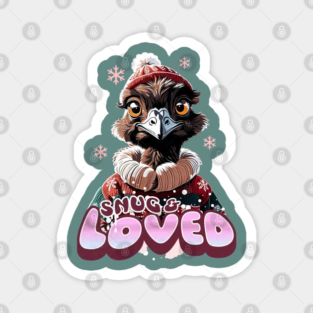 Christmas Emus Wearing Xmas Sweater a Snug Loved Funny Emus Magnet by alcoshirts