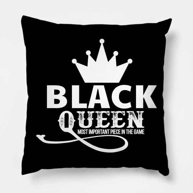 Black queen the most important piece in the game Pillow by UrbanLifeApparel