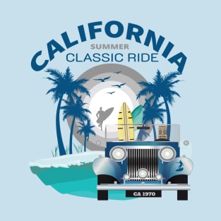 California Classic ride Surfing Vintage Retro Surf Summer Gift T-Shirt T-Shirt