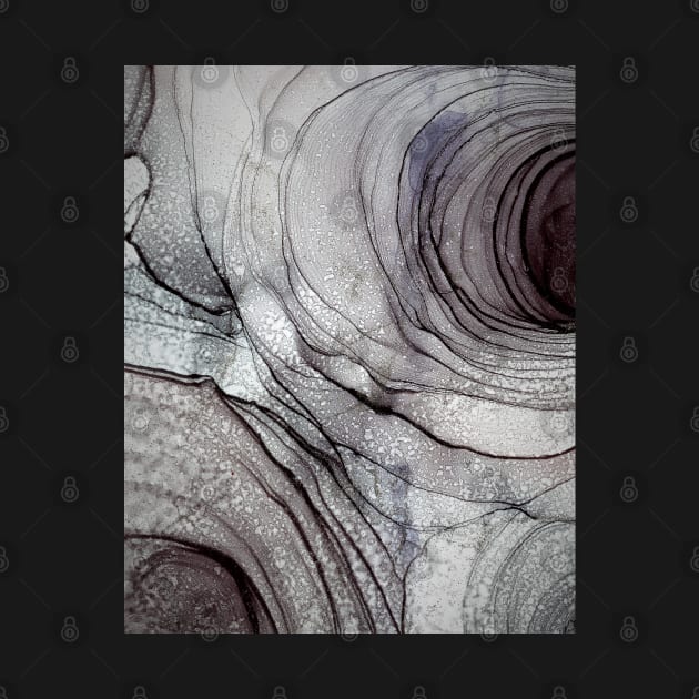 Black and Gray Abstract Rose by MyAbstractInk