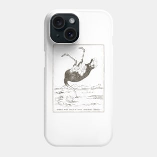 Ostrich with its head in the sand Phone Case
