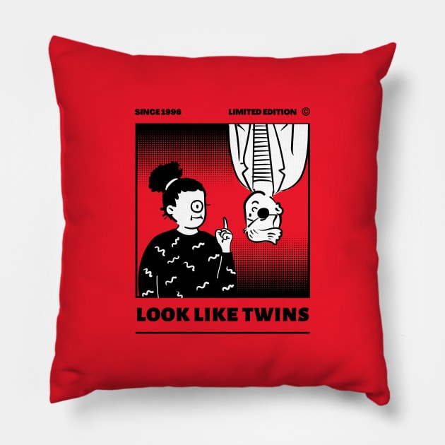 Look Like Twins 2 Pillow by AlmostMaybeNever