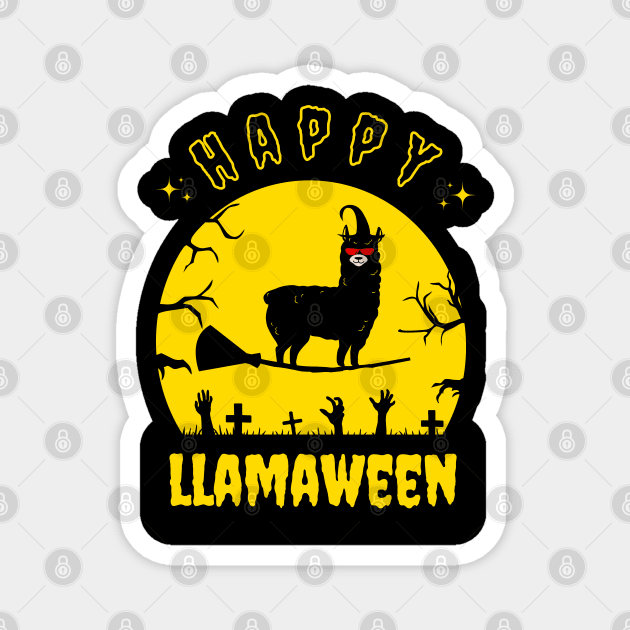 Happy llamaween llama witch Magnet by famatrix