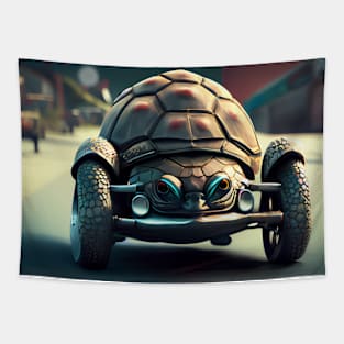 turtle turned into a car Tapestry