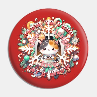 Christmas Cat Wreath Flow To Your Cats Meow 6C1 Pin