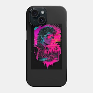 Synthwave chad with sunglasses retro abstract design Phone Case