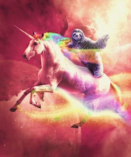 Epic Space Sloth Riding On Unicorn Magnet