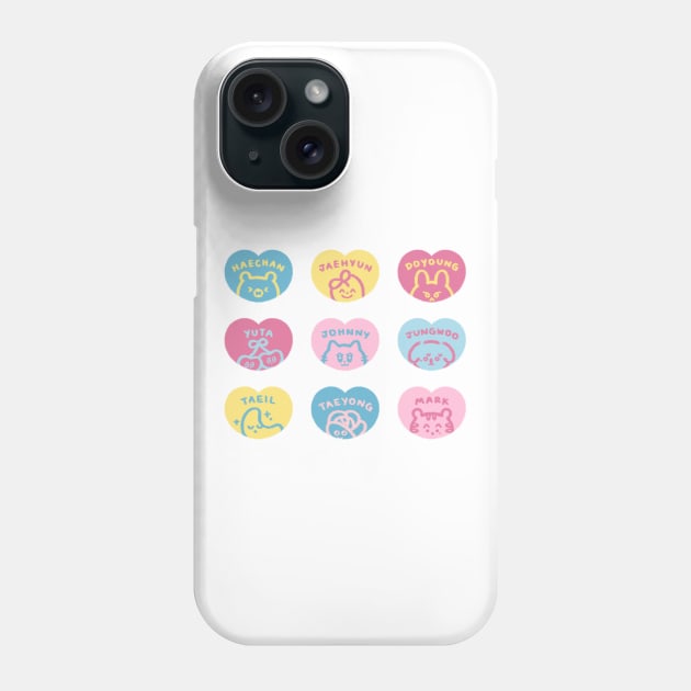 K-pop NCT 127 Emoji Heart Phone Case by LuLuLu Design