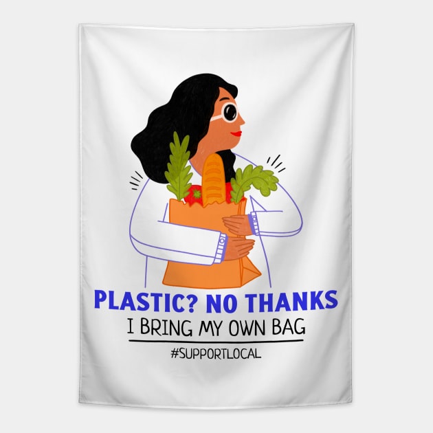 Plastic no thanks Tapestry by arkitekta