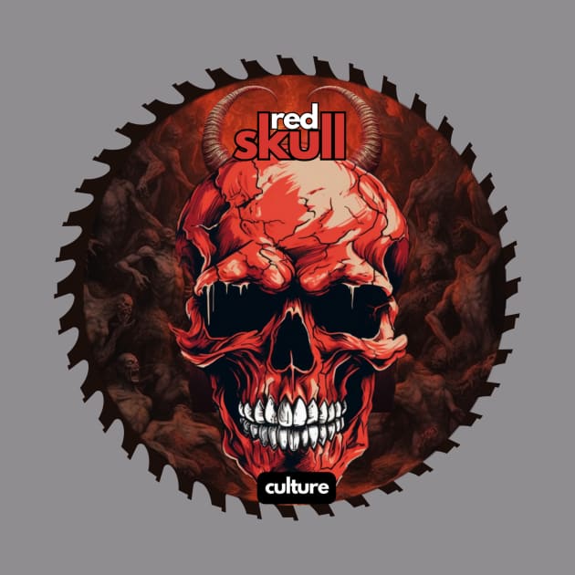 Red Skull Culture, Festival t-shirt, Unisex t-shirt, tees, men's t-shirt, women's t-shirt, summer t-shirt, trendy t-shirt with horns, gifts by Clinsh Online 