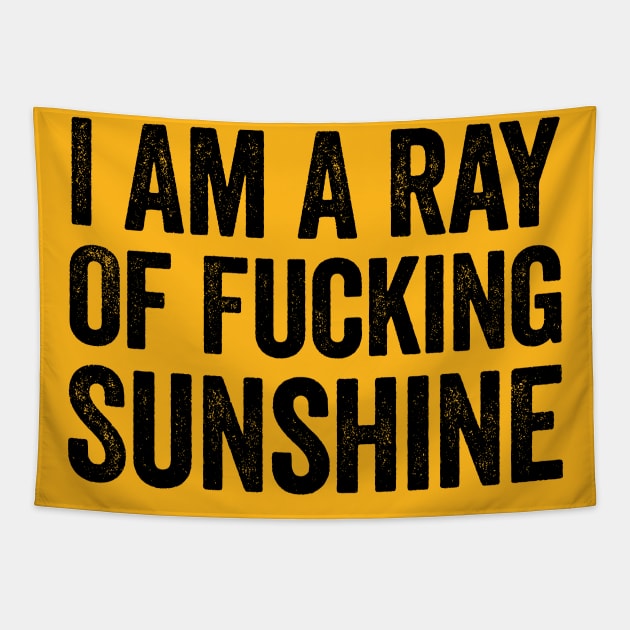 I Am A Ray Of Fucking Sunshine Black Tapestry by GuuuExperience