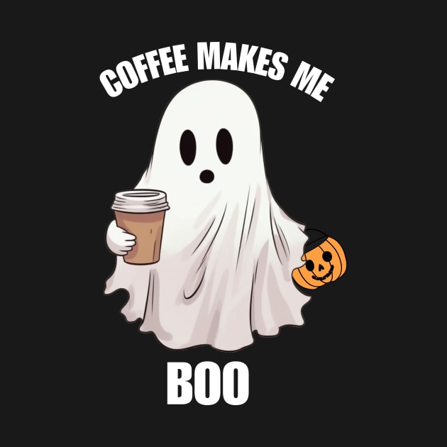 Ghost Coffee Halloween Funny Shirt Boo T-Shirt Boo by grizzlex