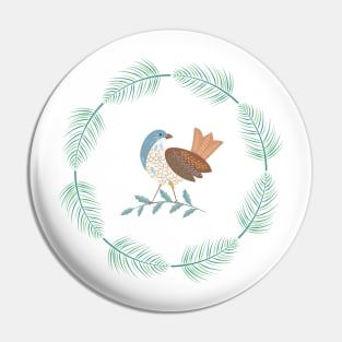 Retro Bird Ornament Pin