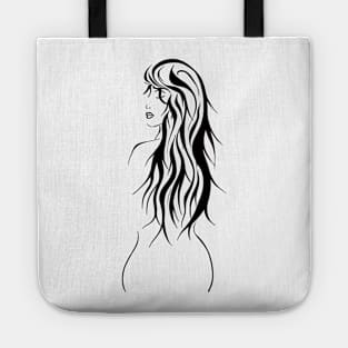 Beautiful woman with long hair Tote