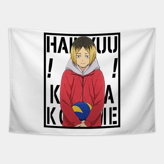 Haikyuu!!: Kenma Kozume - Background Text(Black) Tapestry by InalZ