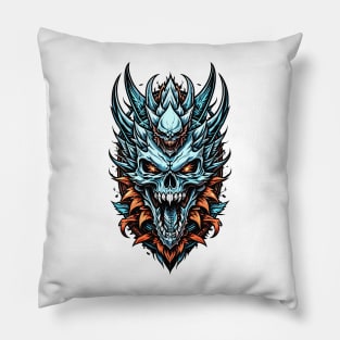 Blue Dragon Skull Head Pillow