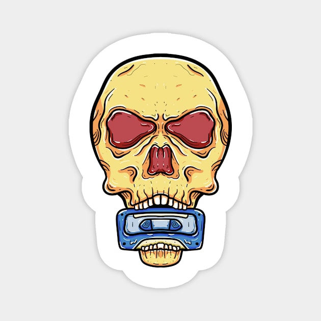 Skull head bite mixtape Magnet by Dzulhan