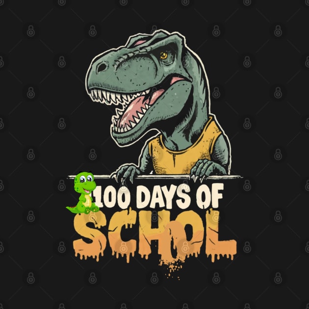 100 Days Of School, 100 Days Smarter DINOSAUR  SHIRT T-Shirt by RACACH