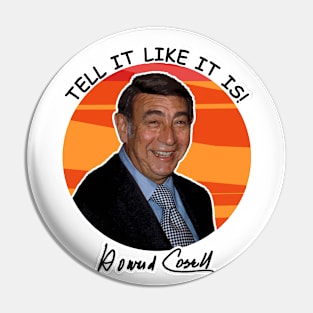 🏈 "Tell It Like It Is!" American Sportscaster Howard Cosell Pin