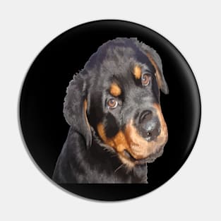 Female Rottweiler Puppy Making Eye Contact Vector Pin