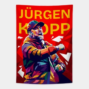 Jurgen Klopp Pop art illustration in Red Tapestry