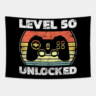 Level 50 Video 50th Birthday Tapestry