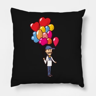 Balloon seller in the street Pillow