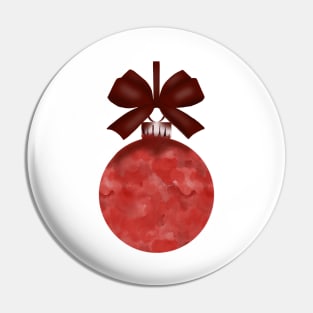 Red Christmas Holiday Ornament Pin